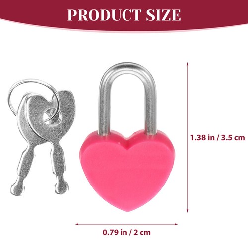 24 Set Schloss Tagebuch für Mädchen kleines Vorhängeschloss Mini Vorhängeschlösser mit Schlüssel Herzform - Bild 2 von 12