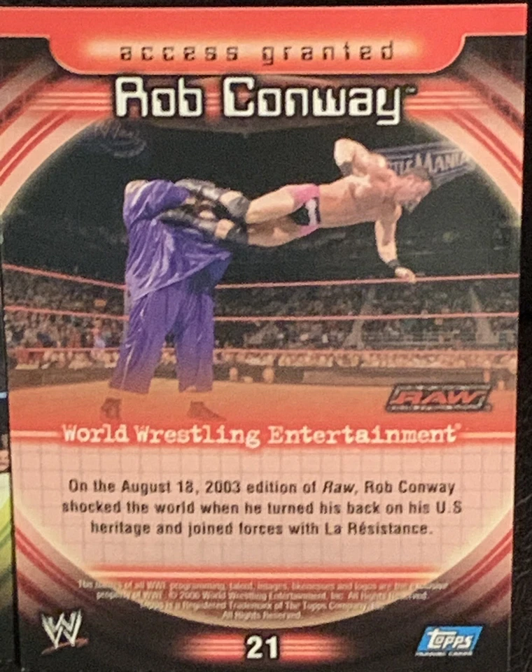 Kid Kash Ron Conway 2006 Topps WWE Insider Restricted Access Cards Raw Smackdown - Image 4 of 4