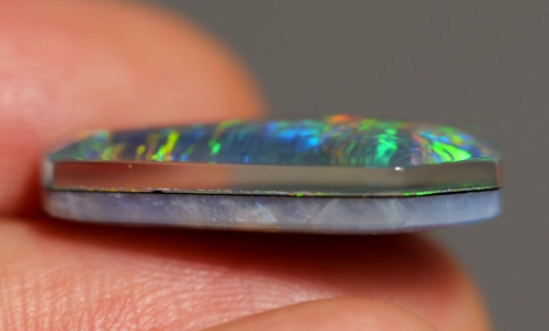 Big A+ Australian Coober Pedy Opal Natural Triplet 21x11x5 mm pendant ring - Picture 6 of 8