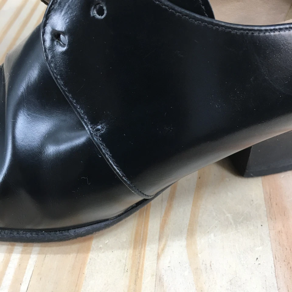 Zapatos de tacón Enzo Angiolini para mujer 6 M Oxford cómodos cuero negro con cordones Foto 3 de 4