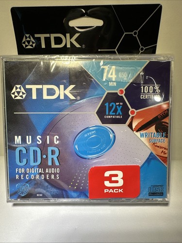 TDK Music CD-R Digital Audio Recorders CD's 74 Min, 3 Pack New Factory Sealed