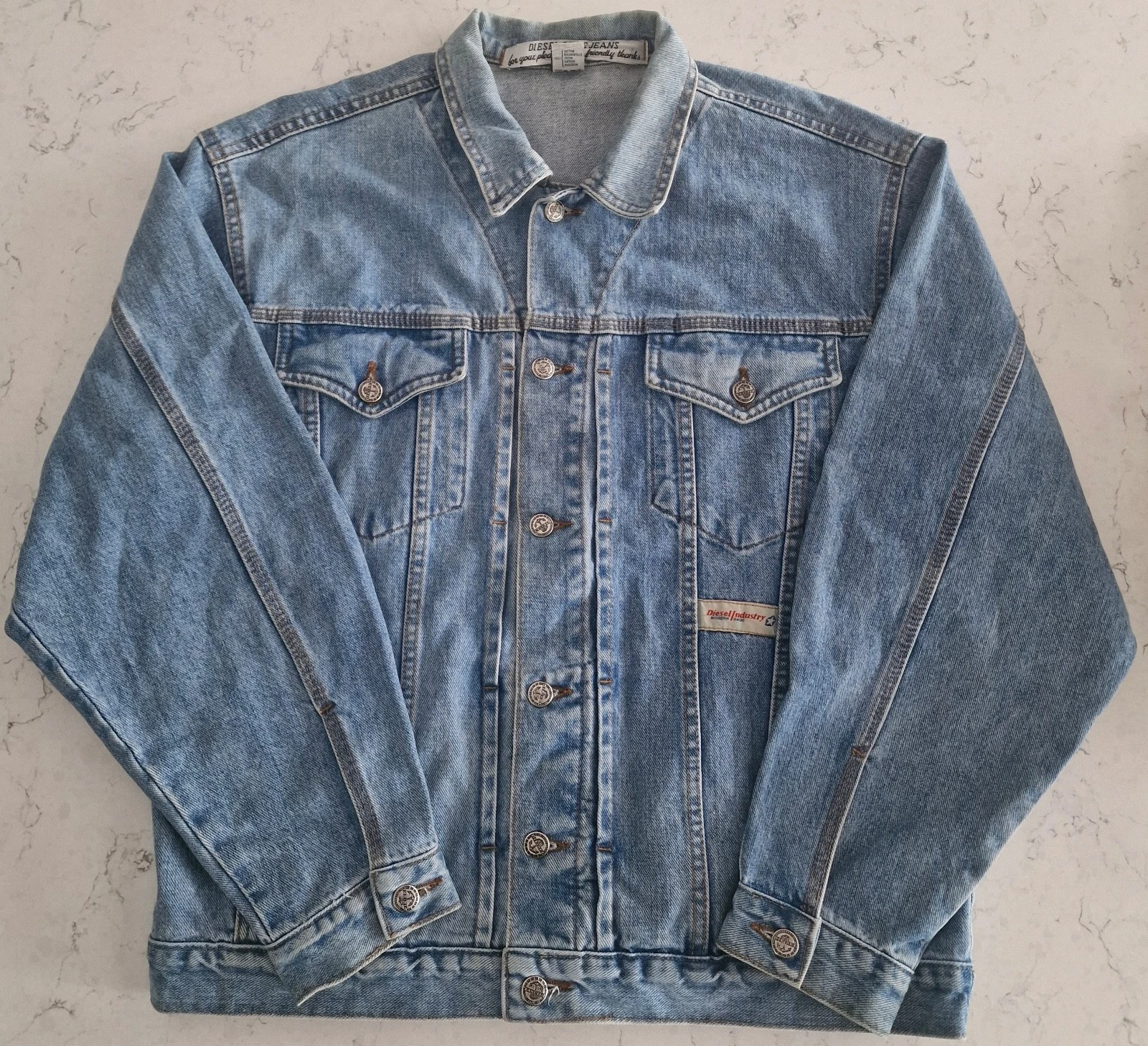 Vintage 1992 Archival DIESEL "Saddle" Denim Jacket - Made in Italy (Size L)
Opens in a new window or
