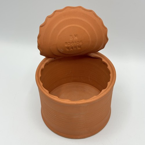 Vintage Terra Cotta Clay Open Tin Can Sculpture Pop Art Japan MCM Pottery - Picture 2 of 10