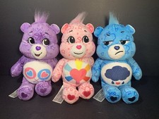 Care Bears 8 Inch Lot Of 3 Fun Size Plush Set Collector Edition All Over Print
