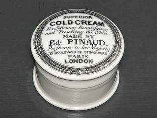 Antique Cold Cream Jar Pot & Lid Ed Pinaud Perfumer To Her Majesty London Paris