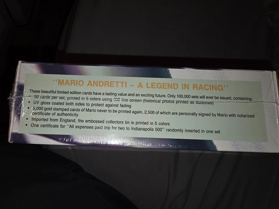 Hi-Tech 1992 Mario Andretti A Legend in Racing 50 Card Set Factory Sealed - Image 3 of 3
