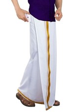 Men s Ready to Wear Dhoti with Pocket Closure Jari Border Stitched