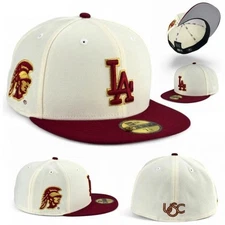 USC Trojan Warrior Side Patch Los Angeles Dodgers 59Fifty LA Cap Hat