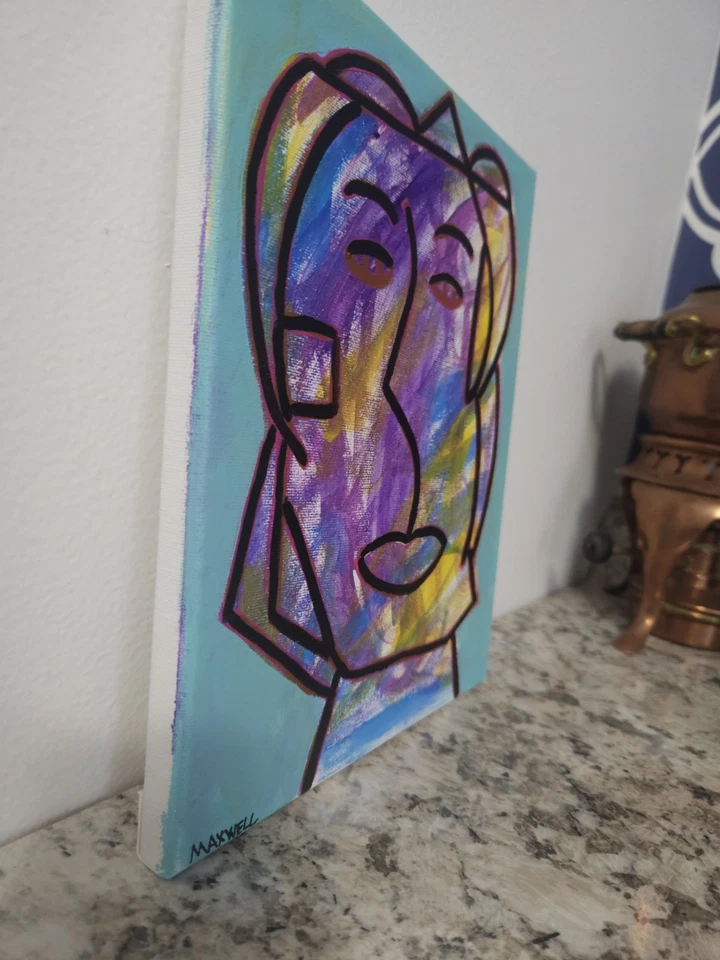 Juego de tres pinturas abstractas originales de arte contemporáneo de 8 X 10 de Maxwell Foto 4 de 4