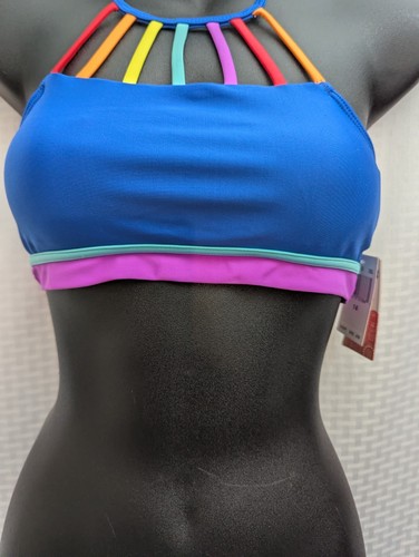 Hobie Girls' Size 14 Blue Strappy Swim Bikini Bralette Top Padded - Picture 3 of 7