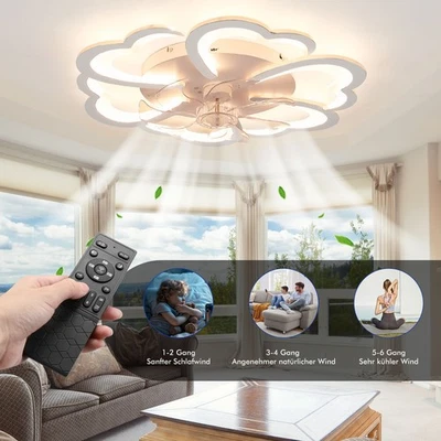 OYAJIA LED Deckenventilator Lampe mit Fernbedienung 85W Dimmbar Deckenlampe Wohnzimmer