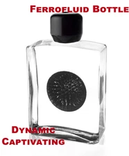 Midnight Vortex Ferrofluid Bottle Square Liquid Desk Decorative