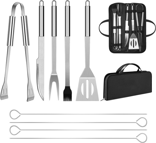 Grillbesteck Set 9-Teilig Professionelles GrillzubehöR Mit Tragetasche Geschenk-image