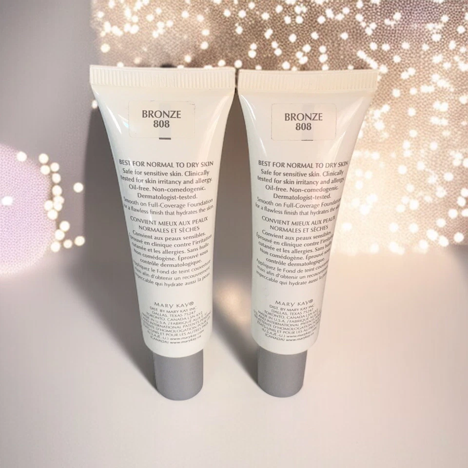 2 MARY KAY Full-Coverage Foundation Bronze 808 Liquid 1 fl oz 379100 Retired NIB - Image 3 of 4