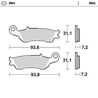 Moto-Master Bremsbelag Nitro Ohne ABE (FüR: Yamaha YZ 250 CG23C 08-21 Vorne )