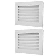 2 x Door Air Vent Cover 12" x 8" Aluminum Grille Ventilation Cover Louvered