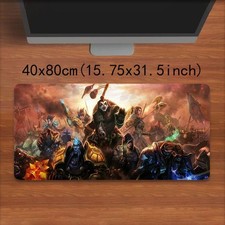 40 90cmLarge Warcraft-Themed Gaming Mouse Pad with Iconic WoW Characters Th