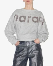 NWT $450 ISABEL MARANT ÉTOILE Houston Logo Crewneck Sweatshirt 40 8