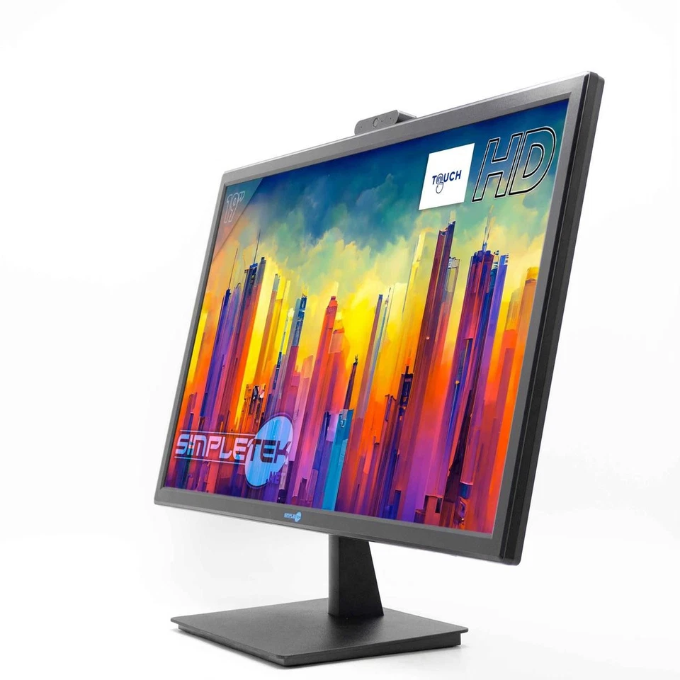 Monitor 19 " HD Touch With Webcam VGA HDMI Audio Touchscreen Pos Case Screen - Image 2 of 4