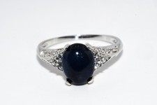 500 .925 Sterling Silver 3.49CT Natural Blue Sapphire Topaz Cocktail Ring