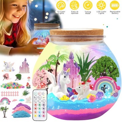 Einhorn Bastelset für Mädchen DIY Unicorn Spielzeug Einhorn Terrarium 13 Farben