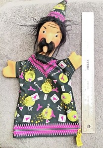 Vintage STEIFF Original Magician Hand Puppet 7068/28 with tag and button (Nice!)