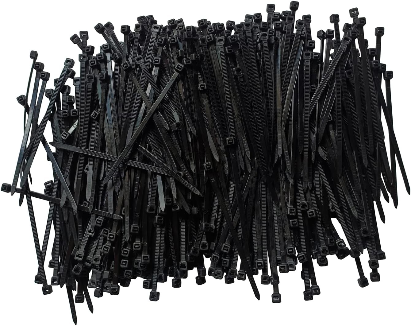 1000-Piece 4-Inch Black Heavy-Duty Zip Ties 18LBS Capacity