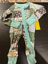 New Newborn Bamboo Viscose Blend Zip Sleeper Patchwork Print
