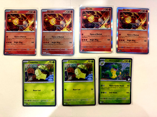 Pokemon Holo Promo Card Lot Ho-Oh Chikorita Erika’s Victreebel Modern x7
