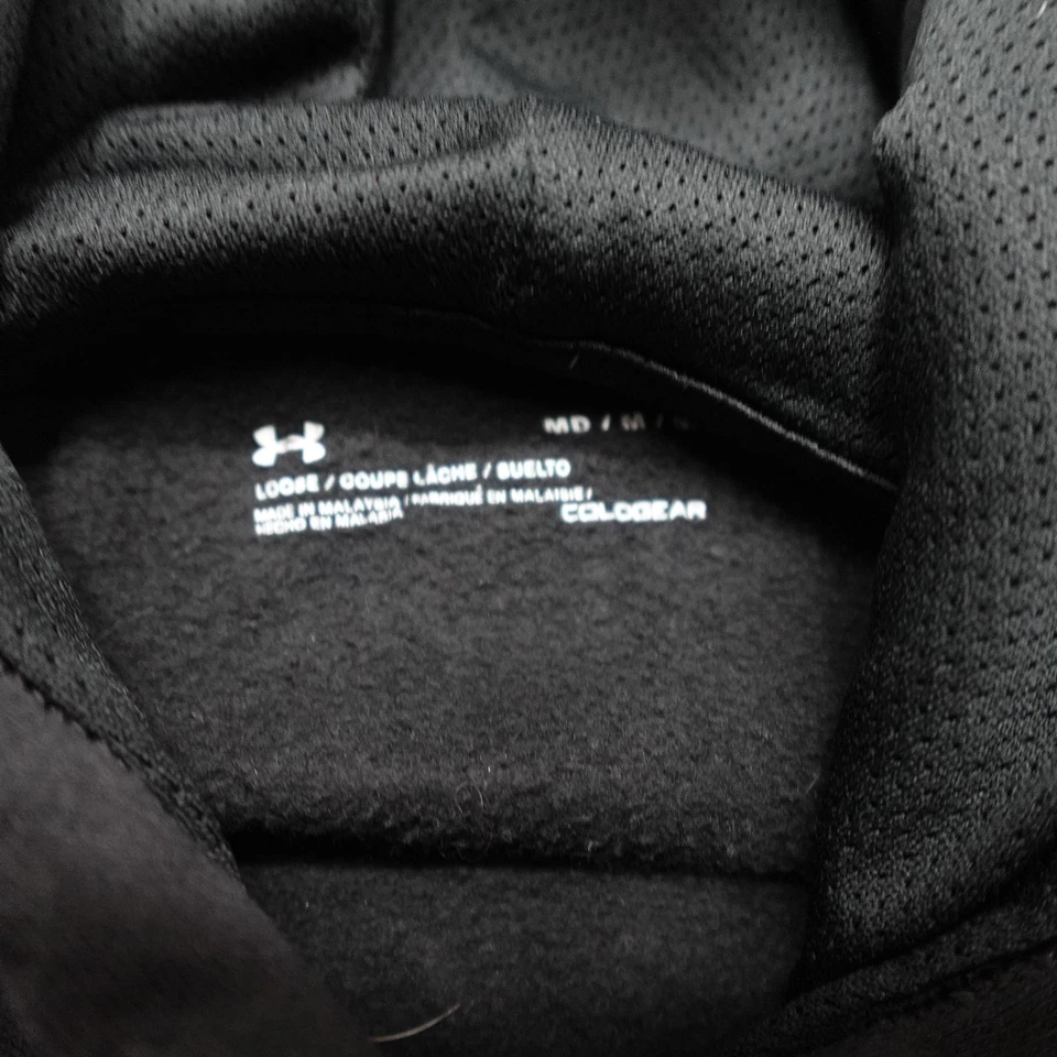 Sudadera con Capucha Under Armour Para Hombre Mediana Negra ColdGear Naranja Garra Marcas Gráfico Foto 3 de 4