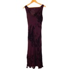 David Lawrence Size 12 Plum Purple Burnout Velvet Midi dress cowl neck