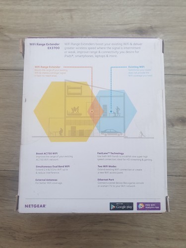 Netgear WiFi Range Extender AC750 Dual Band Range EX3700 With Box Free Postage - Photo 3/9