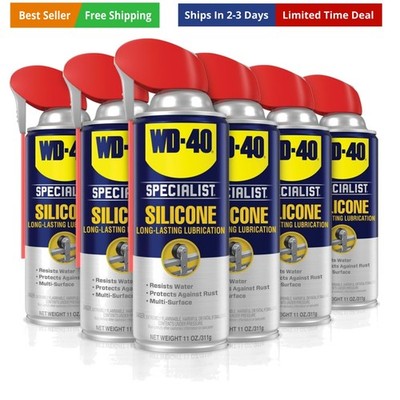 Silicone Lubricant with SMART STRAW SPRAYS 2 WAYS 11 OZ [6-Pack]