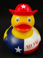 Texas Cowboy Duck - Wubby Ducky - Rubber Duck - Approx 2.75" Tall - Red Hat