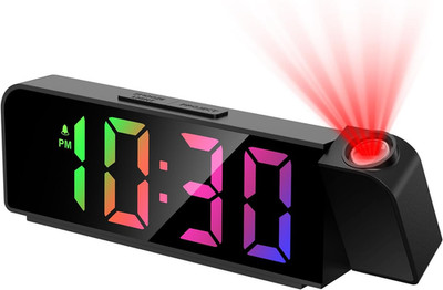Projection Alarm Clock 7.9''LED Display w/ Adjustable Brightness for Elderly Kids