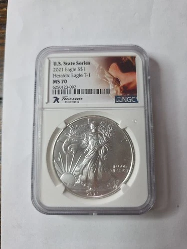 2021 7K Metals U.S. State Series American Silver Eagle NGC MS70 - Tennessee