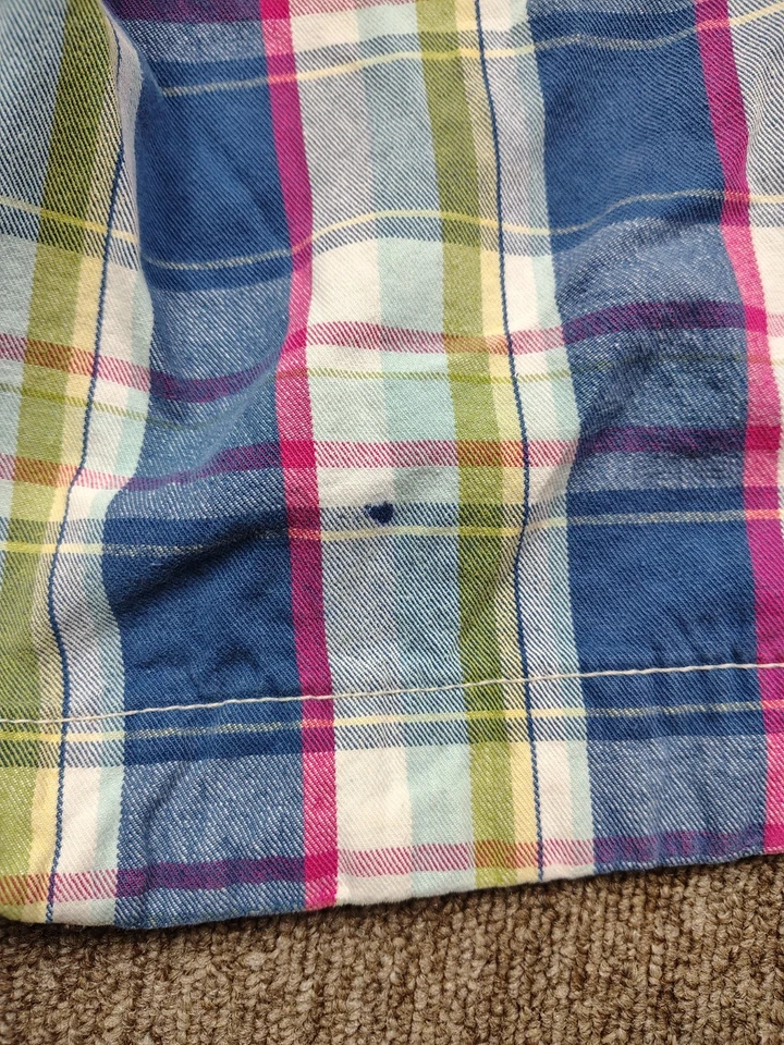 DITCH PLAINS Multicolor Plaid Cargo Shorts Men 34 Cotton Casual Pockets Summer - Image 4 of 4