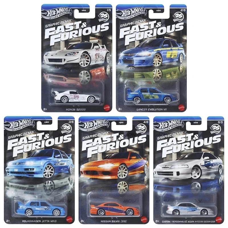 Hot Wheels 1:64 Fast & Furious Themed Graphics Remix Complete Set 1-5
