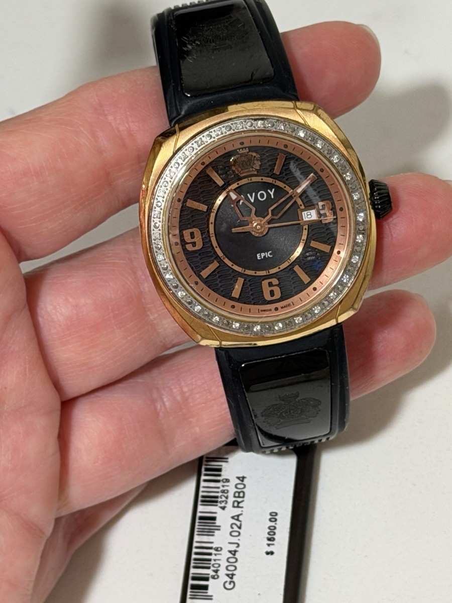 Savoy Epic 36mm Diamond Black Dial Quartz Ladies Watch (Model: G4004J Savoy Epic 36mm Steel Diamonds Black Dial Quartz Ladies  main image 4
