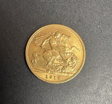 1913 King George V Half Gold Sovereign, 3.99g Of 22ct Gold 3196.10 per troy oz