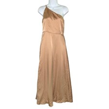 Show Me Your Mumu Shannon One Shoulder Dress M Copper Lux Satin Prom Formal