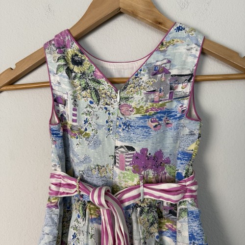 Monsoon Summer Holiday Dress Girls Size 6 Colorful Coastal Preppy Garden Party - Picture 5 of 9