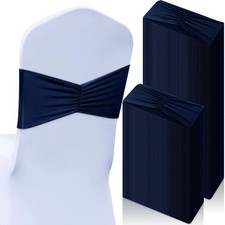 100 Pcs Spandex Chair Sashes Bows Bands Slider Sashes for Chair Covers Elasti...