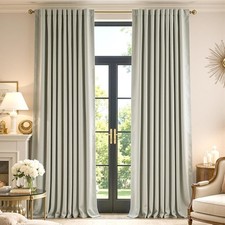 Grey Blackout Curtains 84 Inches Long Thermal Insulated Curtains for Bedroom ...