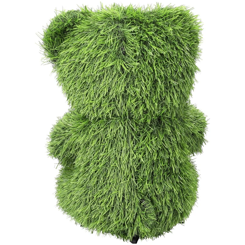 Orso Decorativo in Erba Sintetica Verde Giardino Terrazzo Statua Decorazione, fotografia 3 di 9