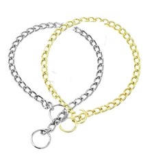 Dog Chain Collars Silver Golden Metal Slip Link Training Dog Collar Heavy Du...