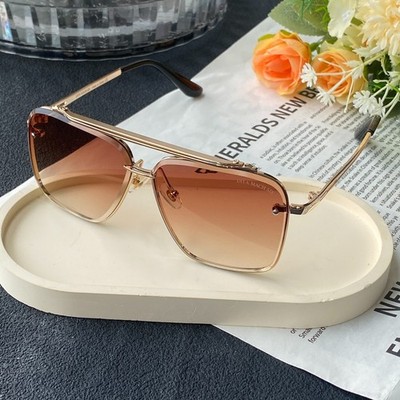 DITA  MACH SIX Classic Pilot Sunglasses Rimless Unisex Gold Orange