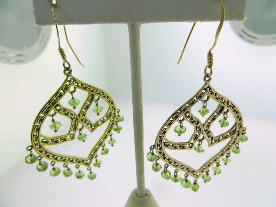 Pendientes araña de peridoto de piedras preciosas de bronce Sajen Marianna & Richard Jacobs Foto 2 de 4