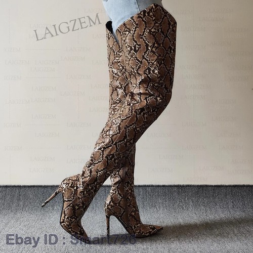 Women Thigh High Boots Thin High Heels Over Knee Boots Ladies Female Shoes Woman - Picture 5 of 9