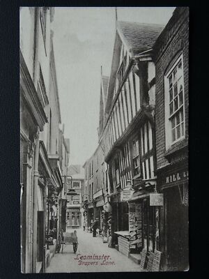 Herefordshire LEOMINSTER Drapers Lane zeigt BREWSTER KIOSK um 1904 Postkarte